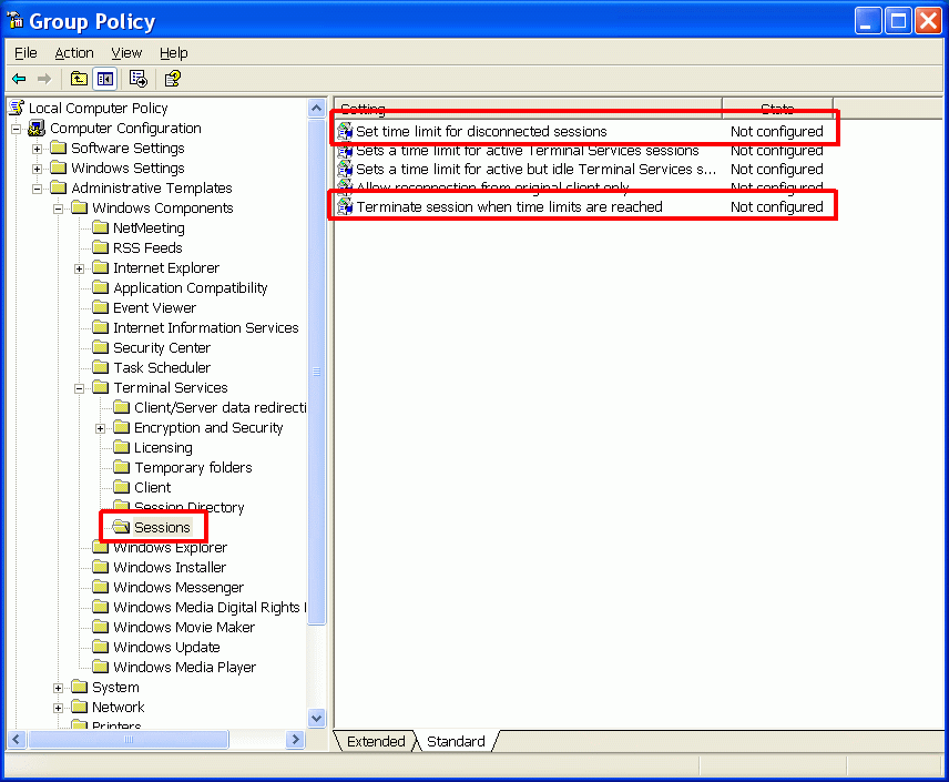 windows terminal services manager